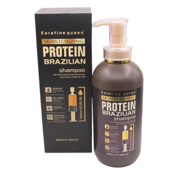 Keratine Queen Brazilian Protein Shampoo Hydratant à l’Huile d’Argan – 800ml